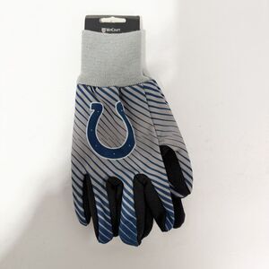 NEW Indianapolis Colts Sports Utility Gloves Blue Grey Grippers Striped NFL Work
